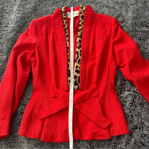 Very Rare Vintage Lilli Ann Suit Jacket🔥Dress Blazer🤩Leopard Fur Trim✨Small♥️ - Picture 14 of 15